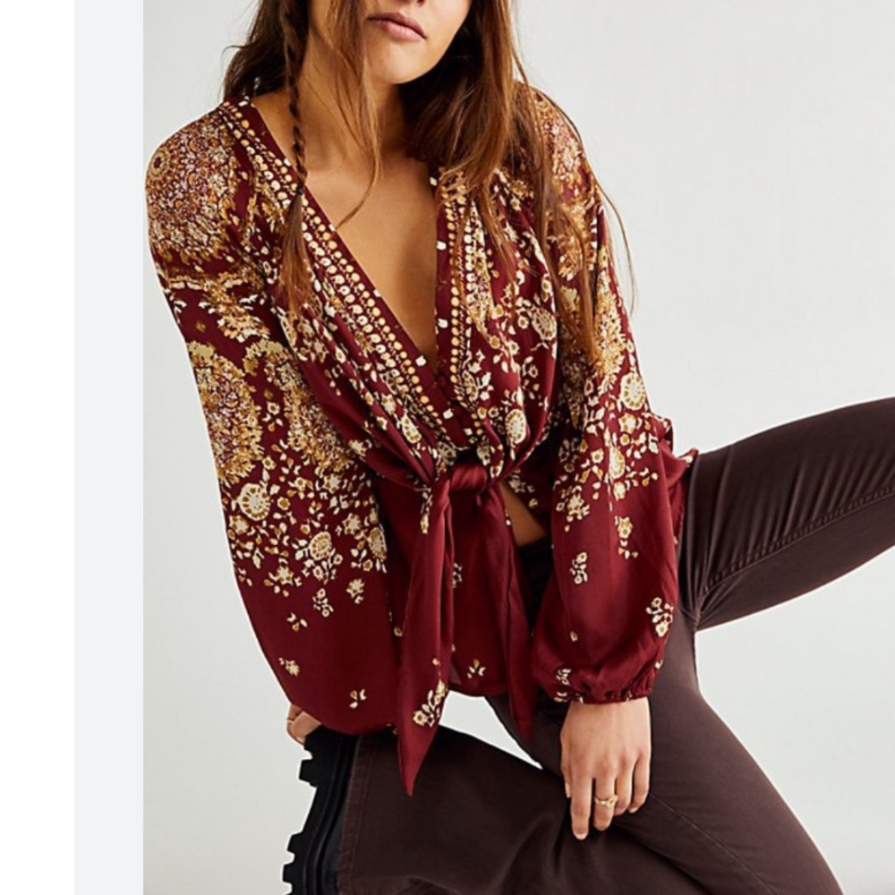Free People Run Free Floral Top
